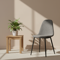 Chaise de salle à manger crème moderne sac souple haut de gamme style simple tissu léger arc pour salon restaurant hôtel-sortie d'usine