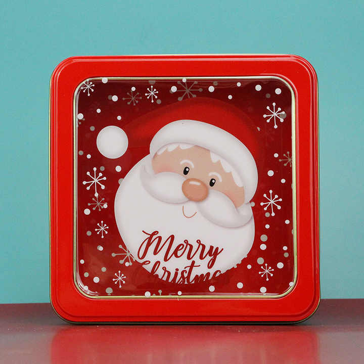 Christmas Cookie Tin with Santa Print 2 Layer Airtight Metal Storage ...