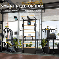 TOPTONS Cadre de fitness mural en bois à double barre de traction, équipement multifonctionnel complet pour yoga et gym en intérieur