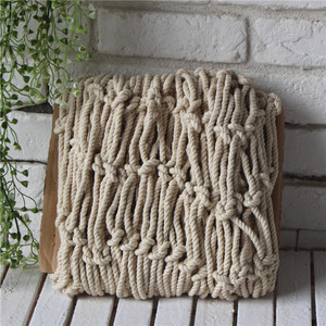 Blue Woven Cotton Rope Net <b>Wall</b> <b>Decor</b> Rectangle 150x200 Indoor Home <b>Decor</b> Hanging Item - Product Image 3
