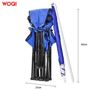 Chaise pliante de camping Woqi Outdoor, bleu ciel, tissu Oxford, structure en aluminium, avec porte-gobelet, pour jardin, randonnée, pêche - Product Image 4