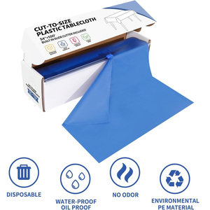 54''x100' Free Cutting <strong>Plastic</strong> <strong>Table</strong> Cloth Disposable Wedding <strong>Table</strong> <strong>Clothes</strong> with Slide Cutter - Product Image 4
