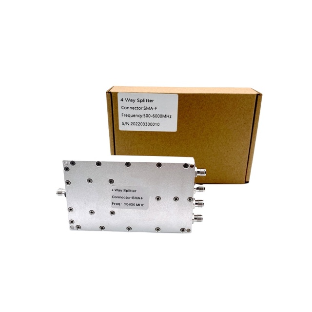 HTMICROWAVE Mobile Signal Booster Wide Band 500-6000MHz Wilkinson SMA Female 4 Way Microstrip Power Splitter