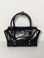 Sac fourre-tout Betty style punk en cuir huilé et ciré, grande capacité, sac à bandoulière