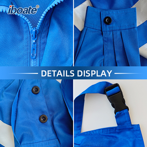 Conjunto de Ropa de Trabajo de Seguridad Reflectante Azul Personalizable con Chaqueta y Peto <span class=keywords><strong>para</strong></span> Mecánicos y Trabajadores Industriales - Product Image 2