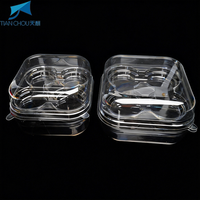 Boîte d'emballage pour biscuits en plastique PET transparent de qualité alimentaire, conteneur jetable transparent pour collations et fruits avec logo personnalisable
