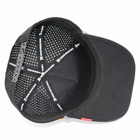 Gorra de Béisbol de 5 Paneles con Logotipo de PVC en Relieve Personalizado de Fábrica HS51, Impermeable, con Soporte para Tees y Marcador de Pelota Magnético, para Deportes al Aire Libre