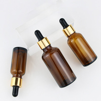 Flacon compte-gouttes doré de luxe en verre ambré de 30 ml, 50 ml, 100 ml pour emballage cosmétique, crème pour cuticules, huile pour le visage et huile capillaire