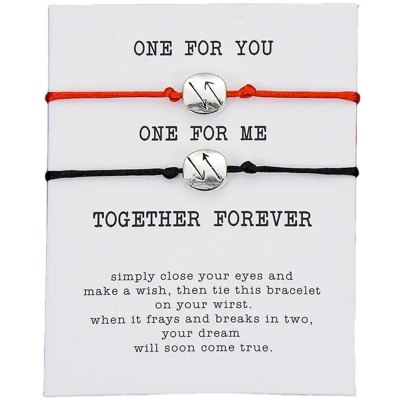 2 шт./компл. один для вас один для меня навсегда парные браслеты для влюбленных женщин мужчин счастливый красный шнур пожелания браслет ювелирные изделия подарок