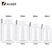 Bouteille jetable en PET sans BPA, écologique et recyclable, de 300 ml, 500 ml, 700 ml, 1000 ml (1 L), pour mini-seau, thé au lait, eau minérale, soda