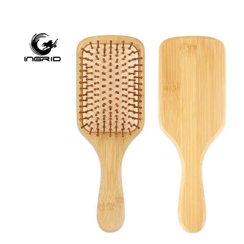 Eco-Friendly 100% Natural Wide Tooth Massage Scalp Wood Paddle Hair Brush For Women