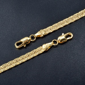 Collier chaîne à maillons en cuivre plaqué or 18 carats 750, style italien, pour femmes - Product Image 4