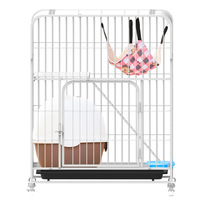 Villa pour chat en métal à 3 couches Cage moderne pour chat pour usage domestique Villa pour chat d'intérieur Espace libre élargi Construction en métal Fermeture à bouton