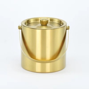 Cubo de Hielo de Acero Inoxidable 304, Cubo de Hielo Recto de Doble Capa Engrosado con Tapa, Cubo de Hielo para Vino Tinto para Bar KTV, Cubo Enfriador - Product Image 1