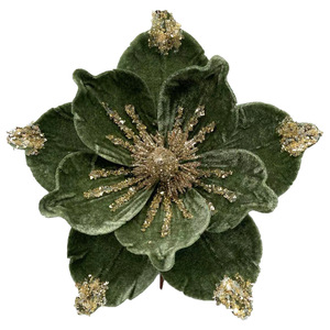 Fleur de Poinsettia Artificielle Scintillante pour Décoration de Sapin de Noël, Couronne et Guirlande de Noël - Product Image 5