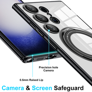 Gran oferta, funda de teléfono con soporte de anillo transparente de lujo con función magnética para Samsung Galaxy S24 S23 S22 Ultra - Product Image 4