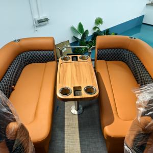 Bateau Ponton de Sport de Luxe Kinlife de 22 Pieds en Fibre de Verre avec Arceau de Sport Électrique et Salon Avant pour Croisières Familiales et Loisirs - Product Image 6