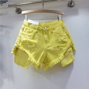 Viviblook C412PT Coton Déchiré Solide Droite Streetwear Casual Denim Jeans Femmes Distressed Shorts Femmes Jeans 2024 - Product Image 6