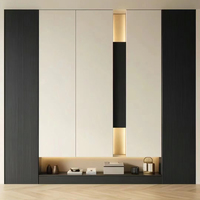 Meuble d'entrée en bois sur mesure, moderne, avec rangement pour chaussures et tiroir