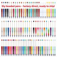 Stylo Bille en Gros DIY Créatif Adorable Dégradé Trois Couleurs Perles Plaqué UV Plastique 1.0mm Utilisation Bureau École