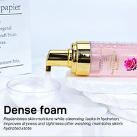 Mousse nettoyante pour le visage à la rose pour peaux sensibles et sèches, nettoyage en profondeur doux, extrait de plante de rose, mousse nettoyante, bulles, lavage du visage, produit