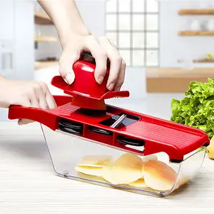 Professional Food Vegetable Cutter Adjustable Kitchen Grater Slicer With Container