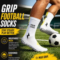 Chaussettes de football antidérapantes personnalisées, respirantes, pour le sport, avec grip, pour hommes, pour l'entraînement au football