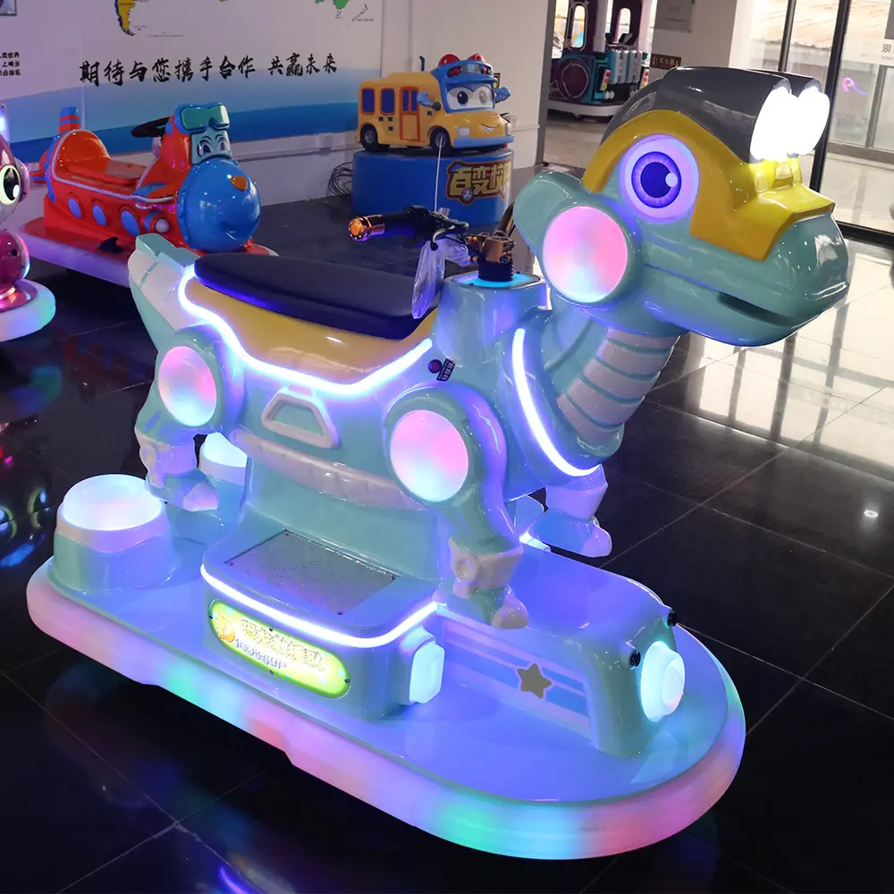 Mall commercial use colorful light children amusement park coin operated game dinosaur animal bumper car