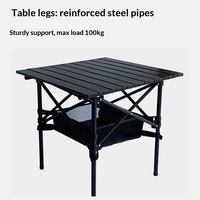 Höhenverstellbarer Outdoor-Klapptisch Verstärkter Tragbarer Camping-Picknick-Eierroll-Tisch Rechteckig mit Klappbaren Beinen