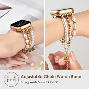 <span class=keywords><strong>Bracelet</strong></span> à perles <span class=keywords><strong>compatible</strong></span> avec le <span class=keywords><strong>bracelet</strong></span> <span class=keywords><strong>Apple</strong></span> <span class=keywords><strong>Watch</strong></span>, <span class=keywords><strong>bracelet</strong></span> extensible en perles faites à la main pour femmes, pour iWatch Series - Product Image 6