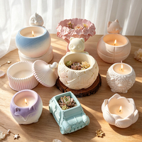 Moule en silicone varié en forme de rose et d'animal pour bougeoir, boîte de rangement, pot de succulente, coupelle à bougie, moule en gypse et époxy DIY