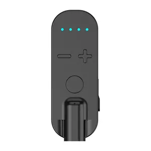 Adaptor Aux Bluetooth Audio, desain klip kerah V98, penerima nirkabel Dongle Audio Bluetooth dengan tampilan daya baterai