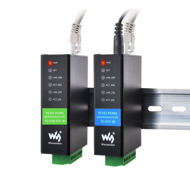 ZYSY RS232/485 to RJ45 Ethernet Serial Server with Dual Channels Independent Operation, Ports