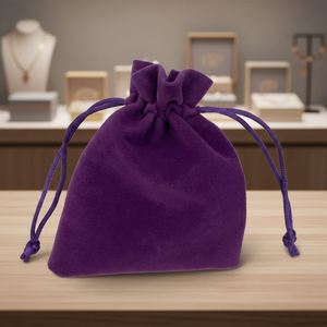 Sacs à bijoux imprimés avec logo personnalisé, sacs cadeaux en velours, emballages écologiques pour bijoux, montres, lunettes, pochette en daim - Product Image 5