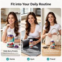 Gummies Protéinés aux Baies Mixtes – Formule de Soutien Quotidien au Bien-être – 60 Unités 180g – Vente en Gros – Marque Privée OEM