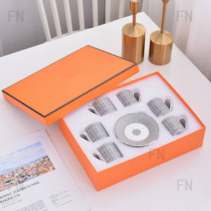 Ensemble de café et de thé expresso de luxe en céramique de la série H, écologique, 6 tasses et 6 soucoupes - Product Image 4