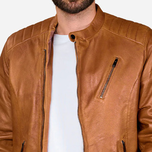 High Quality Best Price <b>Long</b> Sleeve <b>Leather</b> <b>Jacket</b> for Men Professional Premium Quality Men's <b>Leather</b> <b>Jacket</b> with Stand Collar - Product Image 2