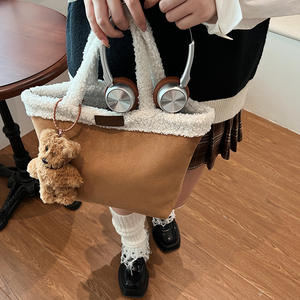 Diseñador <span class=keywords><strong>de</strong></span> moda Boutique mujer señora Vintage calle ocio viaje invierno lindo felpa cubo bolso <span class=keywords><strong>de</strong></span> mano gran capacidad - Product Image 4