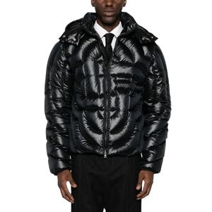 Chaqueta Acolchada Brillante de Moda Urbana con Logotipo Personalizado, Chaqueta Impermeable Negra con Plumas - Product Image 1