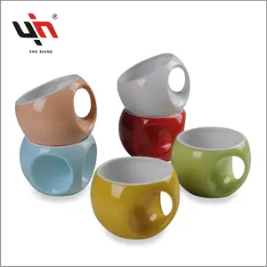 Nhà máy nóng bán món quà Hiện Đại Đồ đá bộ 6 cái Vòng Gốm cốc cà phê biểu tượng tùy chỉnh gốm Mug