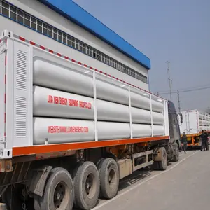 Hoge Druk Cng Gecomprimeerd Gas Jumbo Buis Skid Container Transport Oplegger
