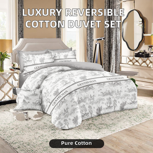 ชุดเครื่องนอนหรูหรา ผ้าฝ้ายแท้ 100% ลายดอกไม้ สัตว์ และลายการ์ตูน 3 ชิ้น สำหรับคริสต์มาส เนื้อผ้านุ่ม สดชื่น ใช้แล้วทิ้งได้ - Product Image 2