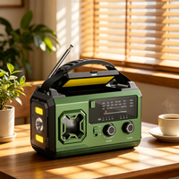 Radio Meteorológica AM/FM con Manivela Solar, Linterna, Batería de 20000mAh, Salida de 5V2A, 38 Horas de Reproducción, Fuente de Alimentación Portátil