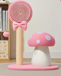Arbre à chat en sisal personnalisable anti-chute de fibres, avec maison champignon et structure d'escalade pour petits chats, vente en gros - Product Image 4