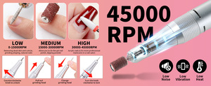 เครื่องเจียรเล็บไร้สาย 45000 รอบต่อนาที ความเร็วสูง ชาร์จไฟได้ ใช้สำหรับทำเล็บมือ ทำเล็บเท้า ขัดเงา ขัดผิว อุปกรณ์เครื่องมือสำหรับร้านทำเล็บ - Product Image 5