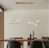 Lustre de salle à manger en cuivre de luxe léger, suspension moderne et simple effet ciel étoilé pour bar, avec long câble