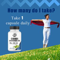 Capsules de Cissus Quadrangularis OEM ODM - Complément alimentaire à base de plantes, antioxydant, soutient la santé des articulations et des os, soutien à la digestion, végétalien