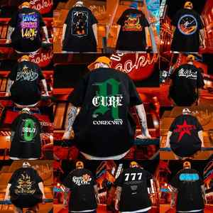 Hop <span class=keywords><strong>Rap</strong></span> da uomo oversize t-shirt in cotone 100% traspirante 220 grammi in maglia Top Street abbigliamento serigrafia stile europa America - Product Image 2