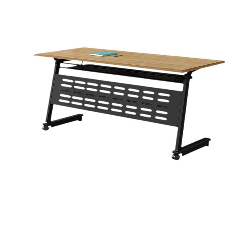 Ofis ve okul kullanımı için kilit tekerleri ile mobil eğitim Flip Top masa katlanır masa