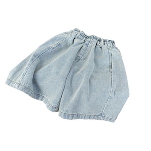 <span class=keywords><strong>Pantaloncini</strong></span> Estivi in Denim Americano Azzurro Chiaro per Bambini, Stile Western a Vita Media, Vestibilità Larga, Denim Sabbiato, Abbinabili con Tutto - Product Image 5